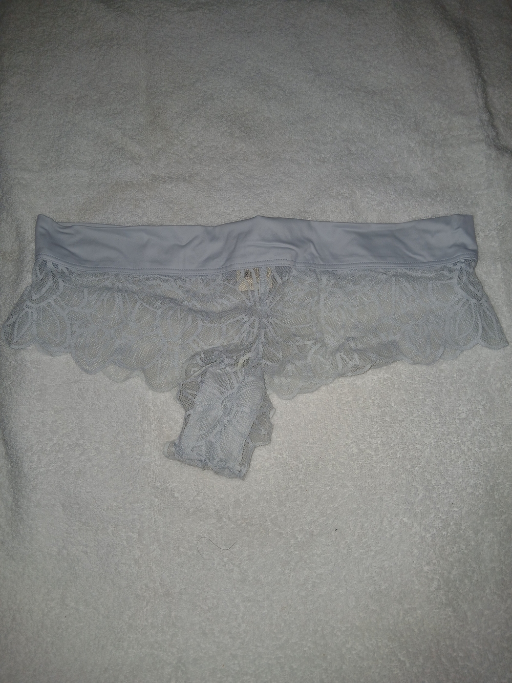 PINK Victoria's Secret Lace Boyshort in Baby Blue